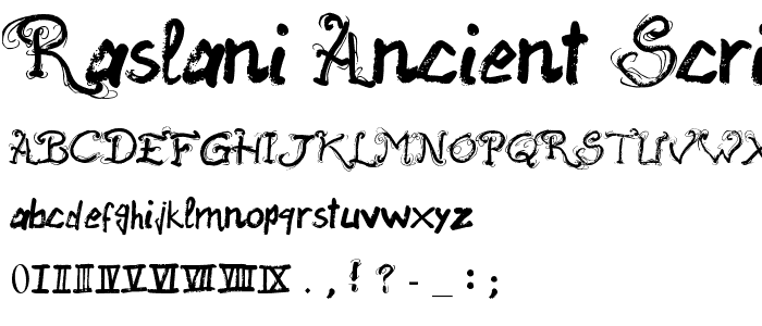 Raslani Ancient Script font